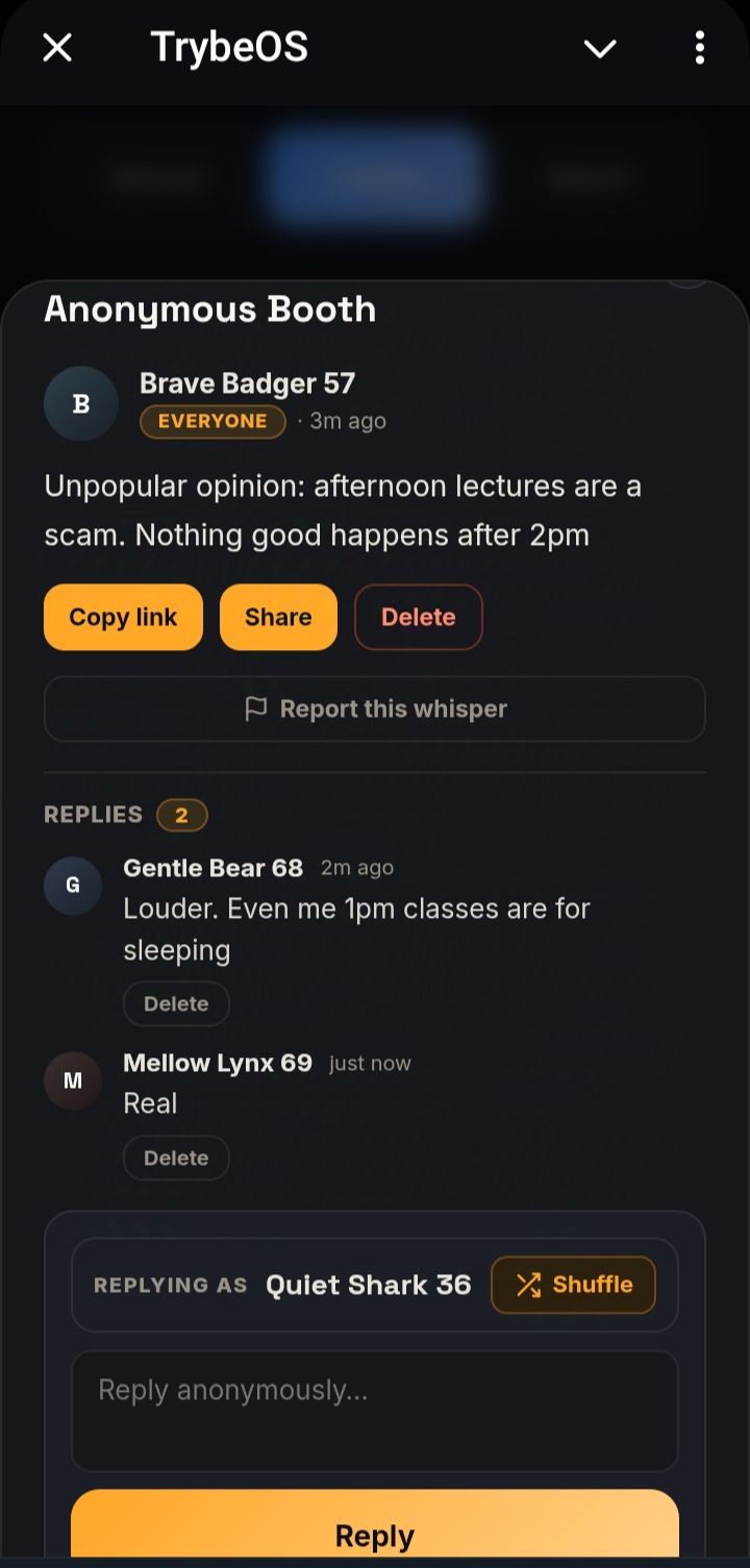 TrybeOS anonymous booth screenshot