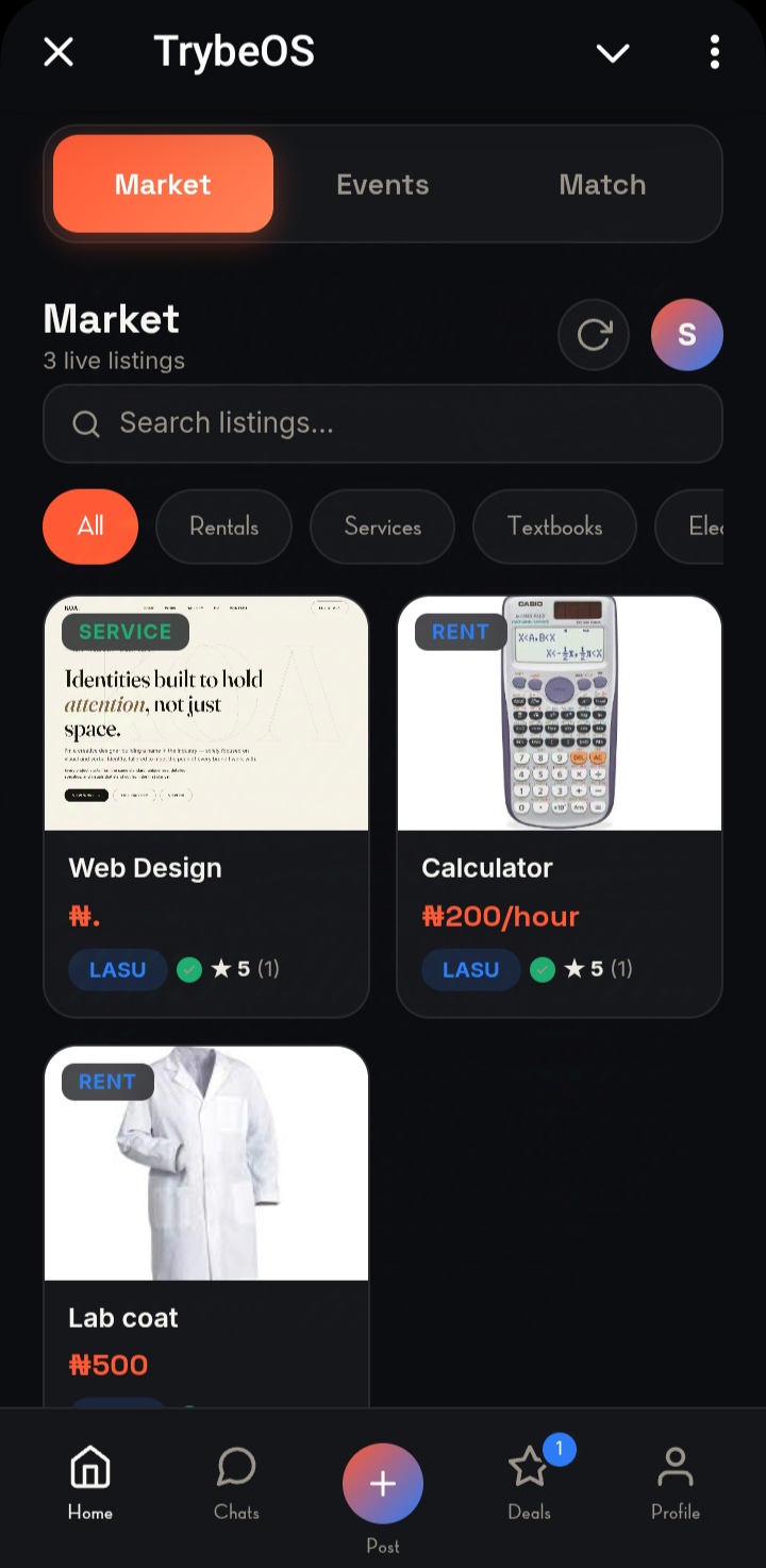 TrybeOS marketplace screenshot